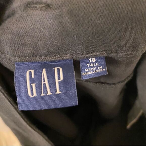 Gap Mid Rise Wide-Leg Khakis black cotton tincel lyocell slacks trouser 18 tall - Picture 10 of 13